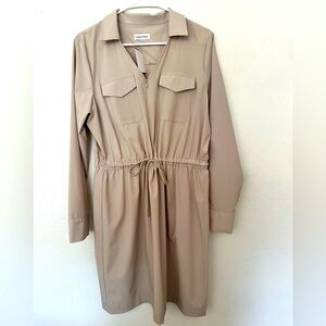 Calvin Kline Women’s Long Sleeve Dress Seize 12 Color Tan